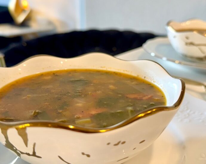 French Winter Kale & Chorizo Potato Soup www.chezfrancois.net