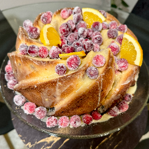 Christmas Cranberry Orange Cake Christmas Cranberry Orange Cake with Sugared Cranberries www.chezfrancois.net