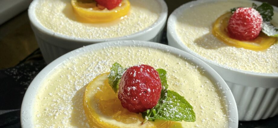 Cold Lemon Soufflé www.chezfrancois.net