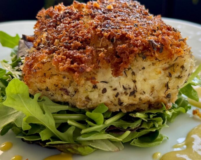 Herb Parmesan Crusted Cod Learn French Cuisine with Chez Francois, online French cooking classes www.chezfrancois.net