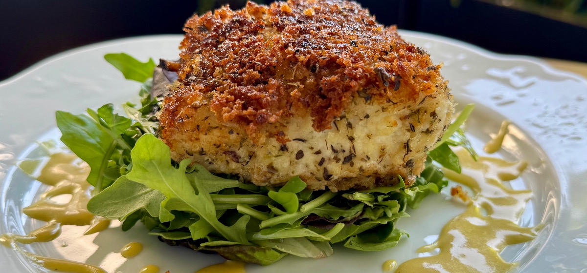 Herb Parmesan Crusted Cod Learn French Cuisine with Chez Francois, online French cooking classes www.chezfrancois.net