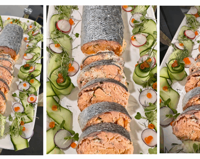 Cold Salmon Roulade with Crab & Shrimp Mousseline - chezfrancois.net