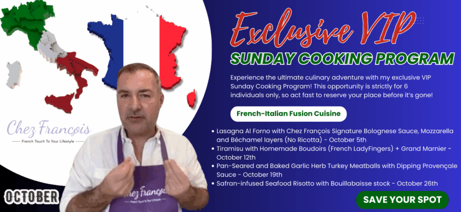 VIP Sunday Cooking Program by Chez Francois