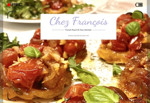 CHERRY TOMATO TARTE TATIN (Tarte Tatin Tomates Cerises) by Chez Francois Cherry Tomato Tarte Tatin at www.chezfrancois.net