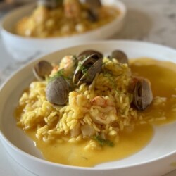 Saffron-Infused Seafood Risotto with Bouillabaisse Saffron-Infused Seafood Risotto with Bouillabaisse