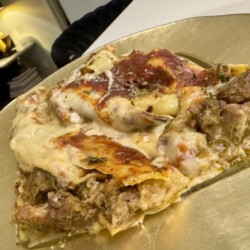 Chili Verde Crêpe Enchiladas with Oaxaca Béchamel