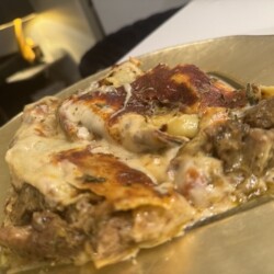 Chili Verde Crêpe Enchiladas with Oaxaca Béchamel