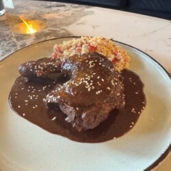 Mole Poblano Coq au Vin served with Mexican-Style Couscous