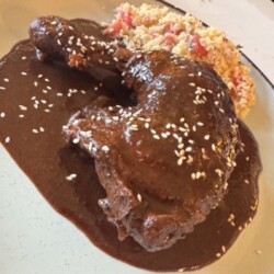 Mole Poblano Coq au Vin served with Mexican-Style Couscous