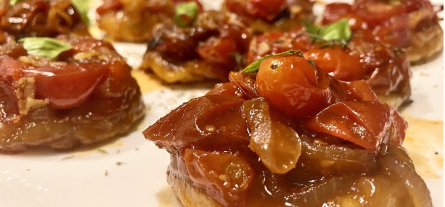 CHEZ FRANCOIS COOKING: CHERRY TOMATOES IN TARTES TATIN