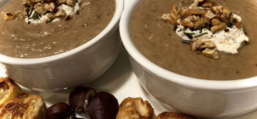CHESTNUT WILD MUSHROOMS SOUP - SOUPE DE CHATAIGNES ET CHAMPIGNONS SAUVAGES